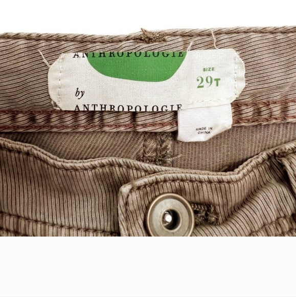 Anthropologie Khaki Tan Button Ankle Utility Pants Size 29T - Picture 8 of 9